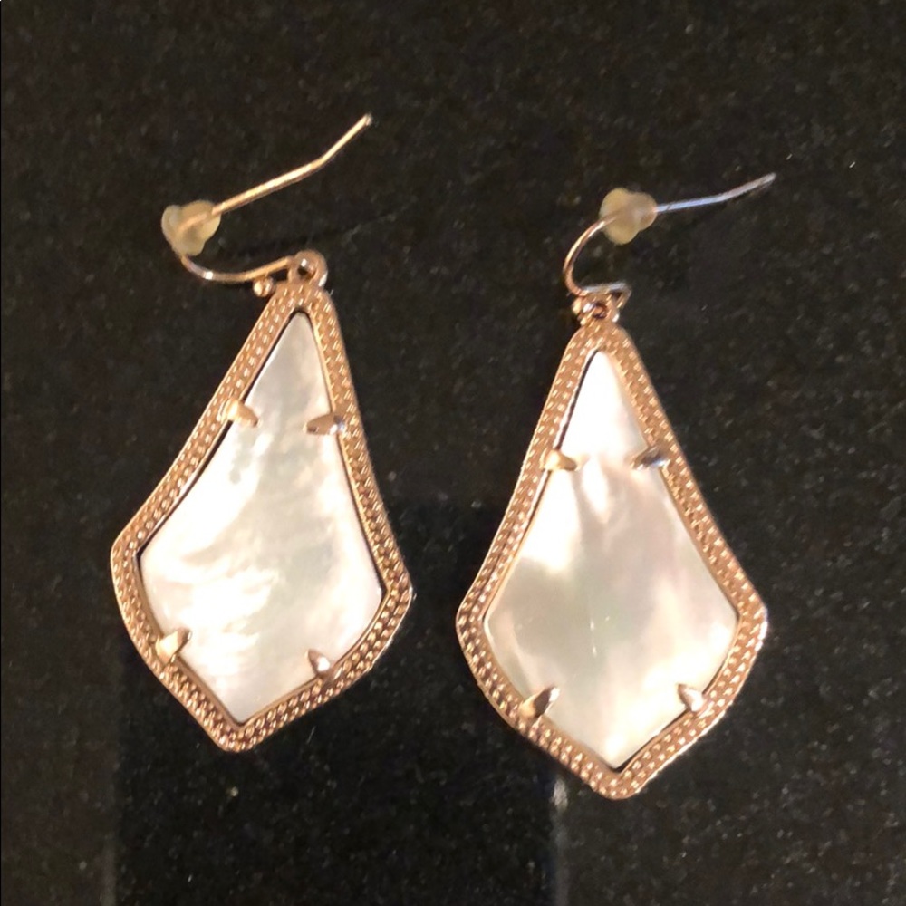 Kendra Scott opal/rose gold teardrop earrings